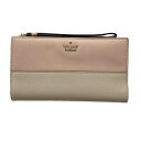 【中古】Kate spade(ケイトスペード) 長財布 ライトピンク××ベージュ レザー