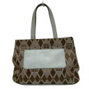 【新着】【中古】GIVENCHY(ジバンシー) トートバッグ アーガイル ベージュ×ライトブルー×ダークブラウン レザー