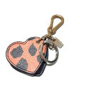 【新着】【中古】COACH(コーチ) キーホルダー(チャーム) 黒×レッド レザー