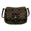 【新着】【中古】COACH(コーチ) シグネチャー柄 ショルダーバッグ 黒 レザー