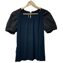 【中古】miumiu(ミュウミュウ) 半袖カットソー ネイビー×ダークネイビー