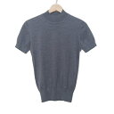 【中古】HERMES(エルメス) 半袖セーター ハイネック/カシミヤ/シルク ダークグレー