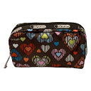 【中古】LESPORTSAC(レスポートサック) ポーチ ハート ダークブラウン×オレンジ×マルチ