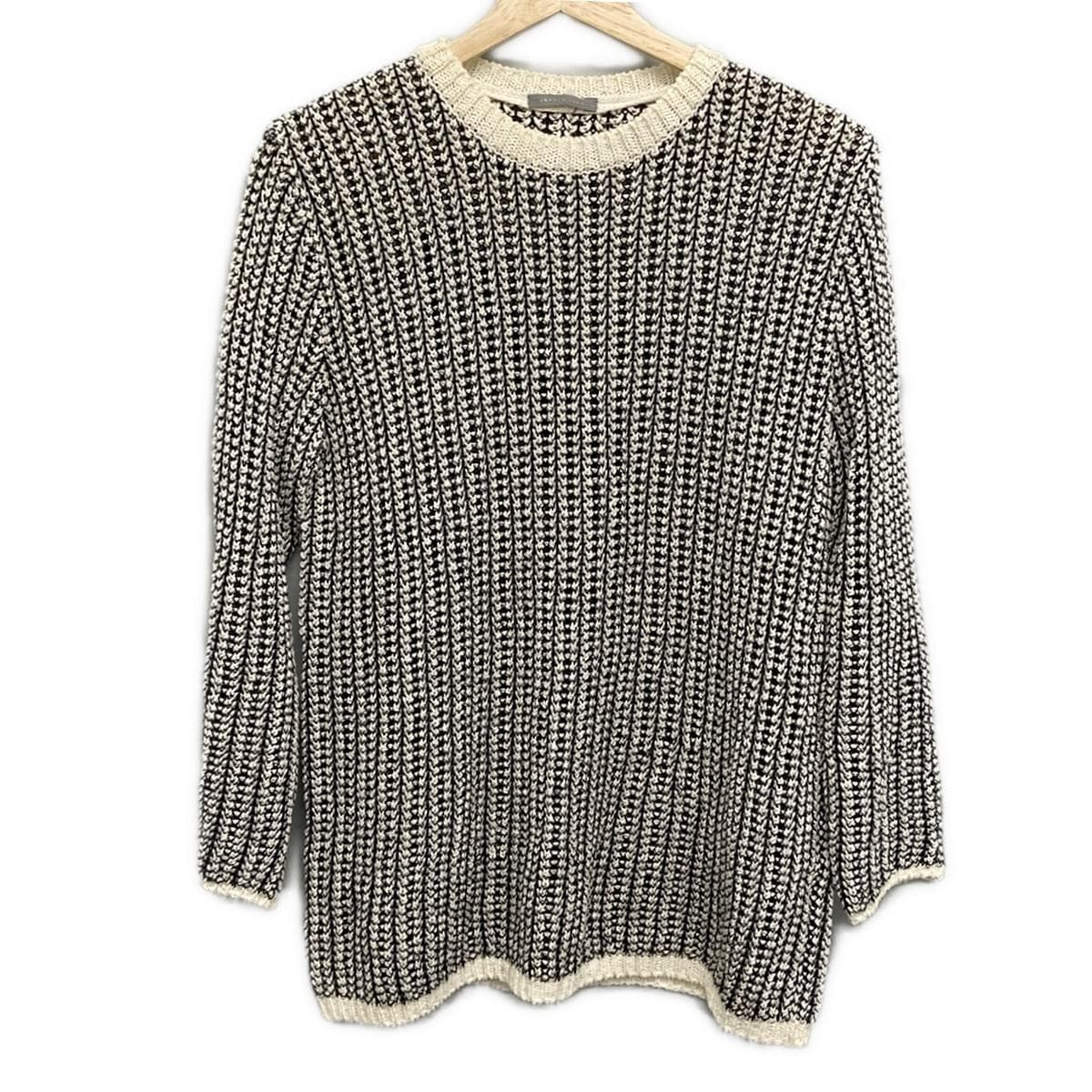 【中古】theory luxe(セオリーリュクス) チュニック クルーネック/長袖/ニット アイボリー×黒