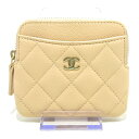 【新着】【中古】CHANEL(シャネル) マトラッセ コインケース ココマーク アイボリー キャビアスキン