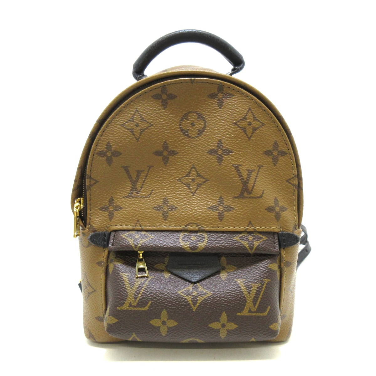 【中古】LOUIS VUITTON(ルイヴィトン) パームスプリングスバックパックMINI リュックサック モノグラムリバース×黒 モノグラムキャンバス×レザー