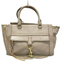 【中古】REBECCA MINKOFF(レベッカミンコフ) ハンドバッグ グレーベージュ レザー