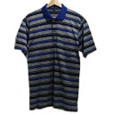 【中古】dunhill/ALFREDDUNHILL(ダンヒル) 半袖ポロシャツ ボーダー ライトグレー×ブルー×マルチ(4)