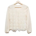 【中古】Leilian(レリアン) 長袖セーター クルーネック/レース アイボリー(4)