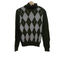【中古】Aquascutum(アクアスキュータム) 長袖セーター タートルネック/アーガイル ダークグリーン×グレー×アイボリー