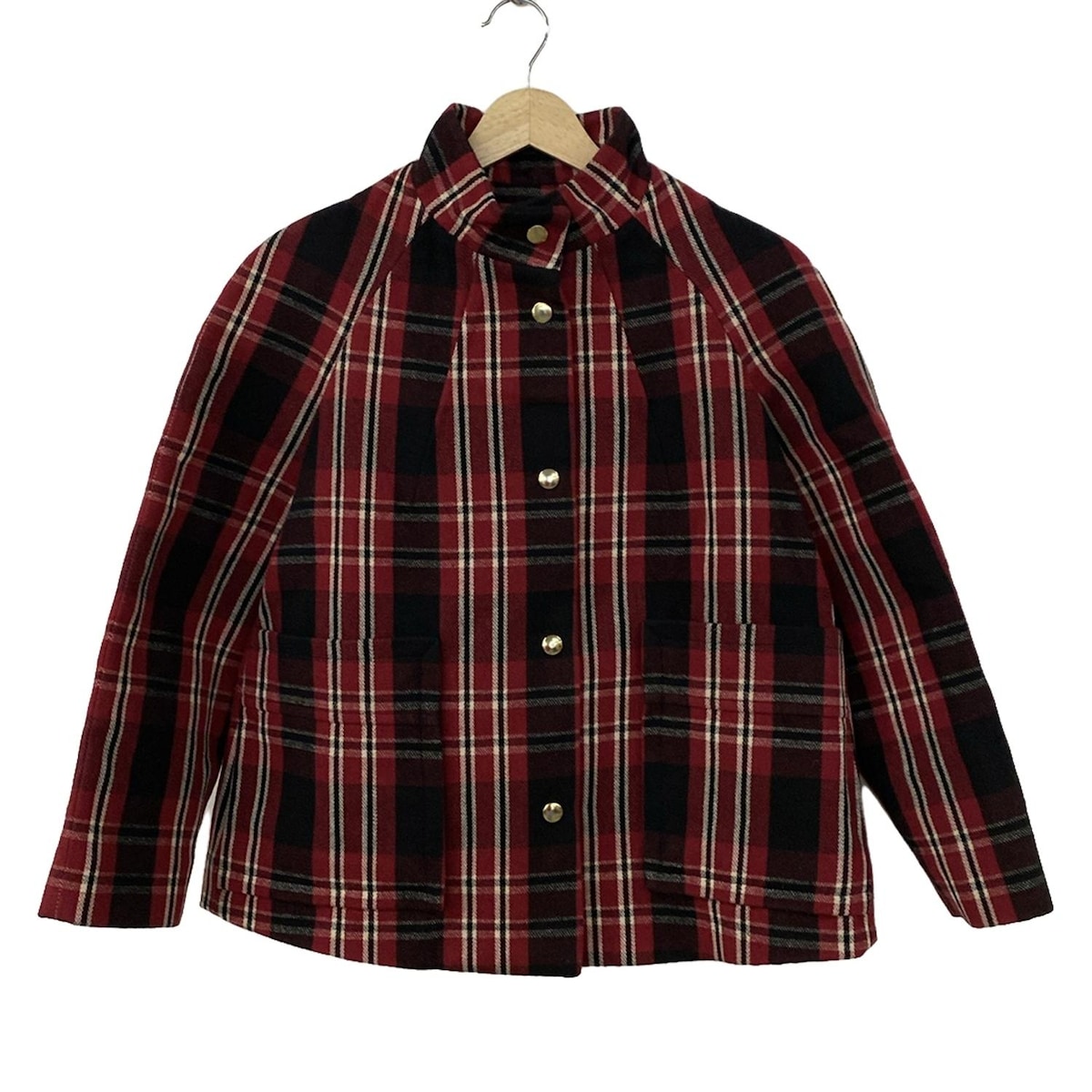【中古】MARNI(マルニ) ブルゾン 長袖/チェック柄/春/秋 レッド×黒×アイボリー