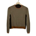 【中古】PRADA(プラダ) 長袖セーター クルーネック/カシミヤ/シルク ブラウン×オレンジ×マルチ
