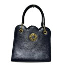 【中古】HANAE MORI(ハナエモリ) ハンドバッグ チェーンハンドル ダークネイビー レザー