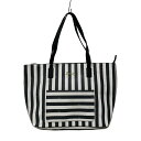 【中古】HARRODS(ハロッズ) ハンドバッグ ボーダー 黒×白
