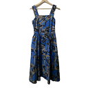 【中古】Leilian(レリアン) ワンピース ノースリーブ/ロング ベージュ×ライトブルー×黒(4)