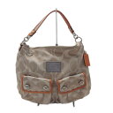 【新着】【中古】COACH(コーチ) ハンドバッグ ライトブラウン×ベージュ レザー