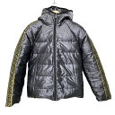 【中古】FENDI(フェンディ) ダウンジャケット 長袖/リバーシブル/ズッカ柄/冬 ダークグレー×ゴールド×黒