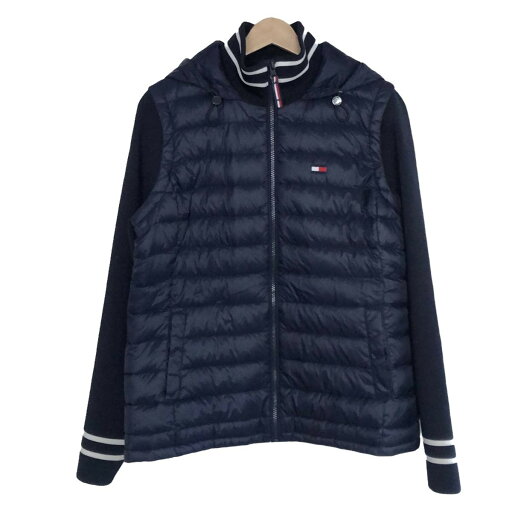 【中古】TOMMY HILFIGER(トミーヒルフィガー) ダウンジャケット 長袖/袖ニット/異素材切り替え/冬/秋 ネイビー 【中古】TOMMY HILFIGER(トミーヒルフィガー) ダウンジャケット 長袖/袖ニット/異素材切り替え/冬/秋 ネイビー