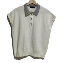 【中古】DAMAcollection(ダーマコレクション) ノースリーブポロシャツ アイボリー コットン、コットン