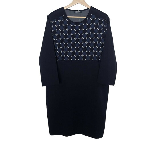 【中古】S Max Mara(マックスマーラ) ワンピース ダークネイビー×ネイビー×白 【中古】S Max Mara(マックスマーラ) ワンピース ダークネイビー×ネイビー×白