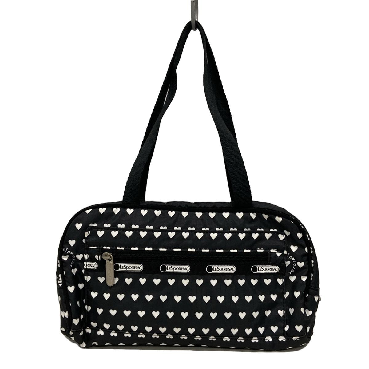 【中古】LESPORTSAC(レスポートサック) ショルダーバッグ ハート 黒×白