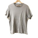 【中古】MargaretHowell(マーガレットハウエル) 半袖カットソー クルーネック グレーベージュ