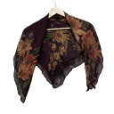 【中古】RalphLauren(ラルフローレン) スカーフ 花柄 ダークブラウン×ボルドー×マルチ(4)