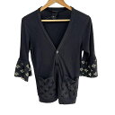 【中古】ANNA SUI(アナスイ) カーディガン レース/花柄 黒