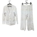 【中古】gelato pique(ジェラートピケ) レディースパンツセットアップ 白×ダークグレー