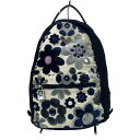 【新着】【中古】ThinkBee(シンクビー) リュックサック 花柄/ビジュー/ラインストーン/ハート アイボリー×ネイビー×マルチ コットン、レザー