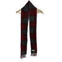 【中古】LOUNGELIZARD(ラウンジリザード) マフラー チェック柄 レッド×グレー×ダークグレー ウール(4)