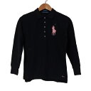 【中古】RalphLauren(ラルフローレン) ビッグポニー 長袖ポロシャツ 黒