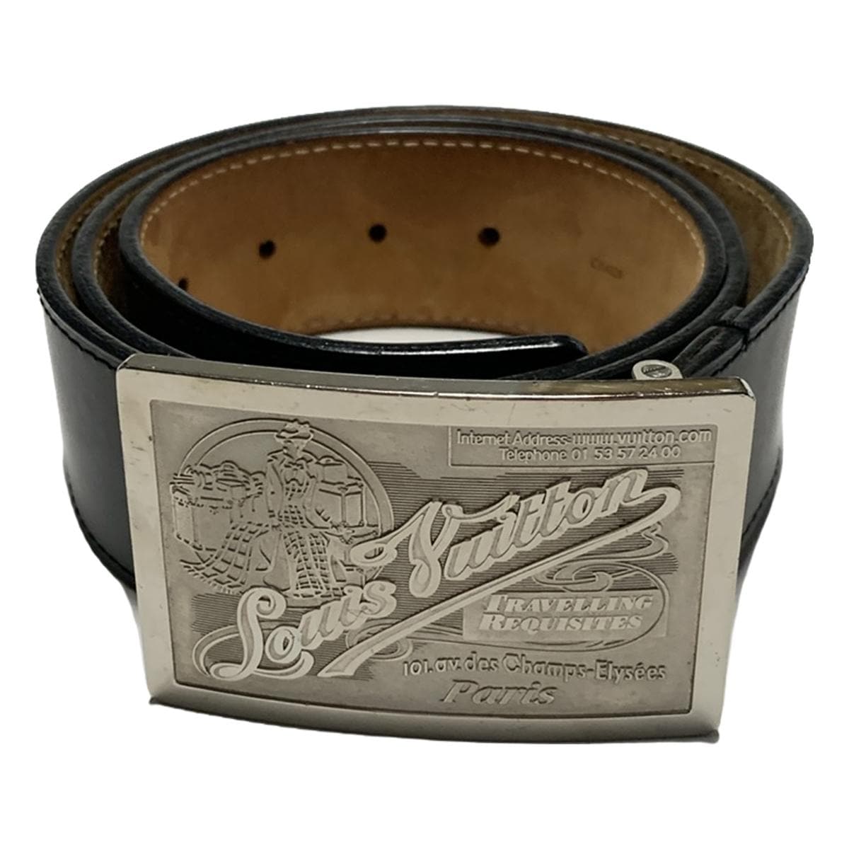 【中古】LOUIS VUITTON(ルイヴィトン) サンチュールジーンズ ベルト ノワール レザー