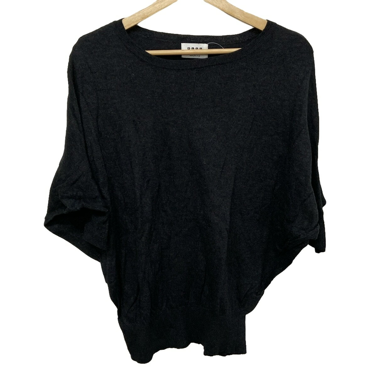 【中古】PLS+T(PLST)(プラステ) 七分袖セーター ダークグレー