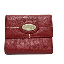 【中古】FURLA(フルラ) 3つ折り財布 ボルドー レザー