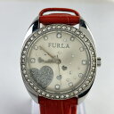 【中古】FURLA(フルラ) 腕時計 ハート/ラインストーンベゼル シルバー