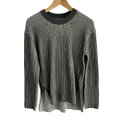 【新着】【中古】theory luxe(セオリーリュクス) 長袖セーター クルーネック/ストライプ ダークグレー×ライトグレー