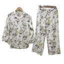 【新着】【中古】gelato pique(ジェラートピケ) レディースパンツセットアップ 花柄 白×ライトイエロー×マルチ