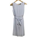 【中古】EPOCA THE SHOP(エポカザショップ) ワンピース クルーネック/ノースリーブ/ひざ丈/プリーツ ライトブルー