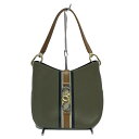 【中古】FURLA(フルラ) シレナS ハンドバッグ カーキ×黒×マルチ レザー