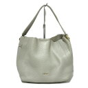 【中古】FURLA(フルラ) GRACE S ホーボバッグ ハンドバッグ グレーベージュ レザー