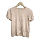 【中古】FOXEY NEW YORK(フォクシーニューヨーク) 半袖セーター クルーネック/シルク ピンクベージュ(4)