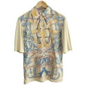 【中古】HERMES(エルメス) 半袖シャツブラウス ベージュ×ライトイエロー×マルチ