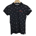 【中古】JackBunny!!(ジャックバニー) 半袖ポロシャツ うさぎ/PEARY GATESコラボ ダークネイビー×白×レッド