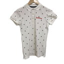 【中古】JackBunny!!(ジャックバニー) 半袖ポロシャツ うさぎ/PEARLY GATESコラボ 白×黒×レッド