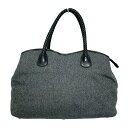 【新着】【中古】BrooksBrothers(ブルックスブラザーズ) ハンドバッグ グレー×黒 ウール、レザー