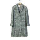 【中古】ANTEPRIMA(アンテプリマ) コート ツイード/スパンコール ブルーグリーン×白(4)