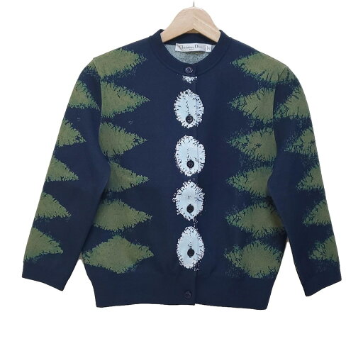 【中古】DIOR/ChristianDior(ディオール/クリスチャンディオール) カーディガン ダークネイビー×グリーン×ライトブルー 【中古】DIOR/ChristianDior(ディオール/クリスチャンディオール) カーディガン ダークネイビー×グリーン×ライトブルー