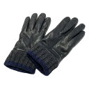 【中古】MACKINTOSH PHILOSOPHY(マッキントッシュフィロソフィー) 手袋 黒×ダークグレー×ダークネイビー ウール、レザー