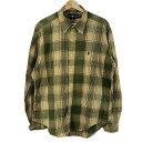 【中古】RalphLauren(ラルフローレン) 長袖シャツ チェック柄 ベージュ×グリーン×マルチ